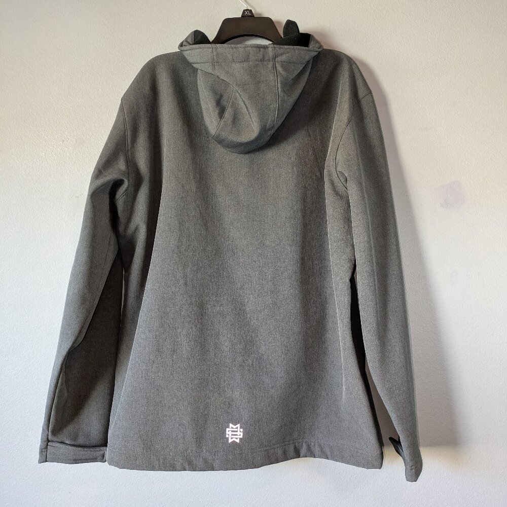 Mana Men's Hooded Gray Softshell Jacket XXL - Picture 2 of 11